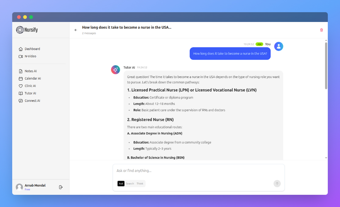 Tutor AI providing voice interactive learning
